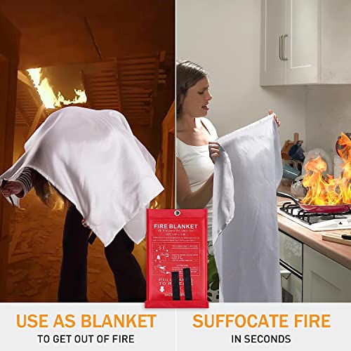 Mondoshop Emergency Fire Blankets for Home Kitchen Fiberglass Fireproof Blankets for Camping, Picnic, Fireplace, School, Grill, Car, Office, Warehouse