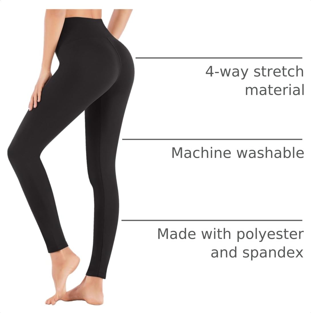IUGA High Waisted Leggings for Women Running Workout Leggings with Inner Pocket Yoga Pants for Women Black