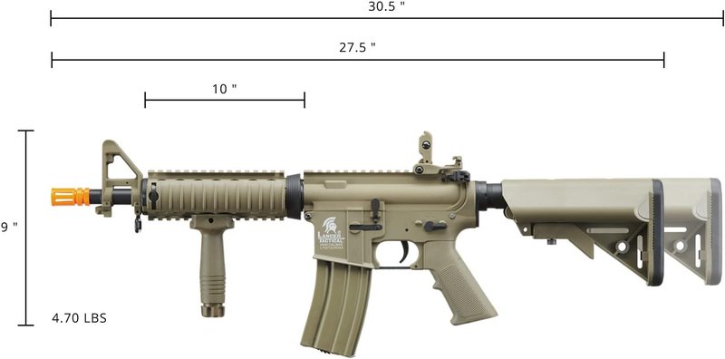 Lancer Tactical Gen 2 MK18 MOD 0 Airsoft Gun - AEG CQB Rifle with Battery, Charger & 1000 Rounds 6mm Pellets