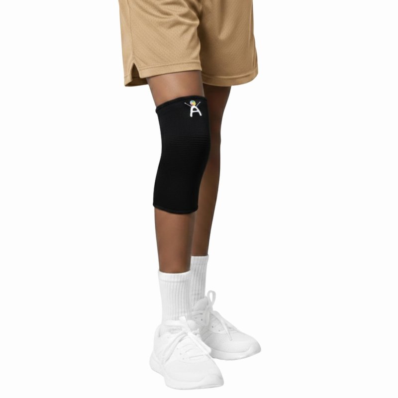 ARVONNE Kids Knee Brace Sleeve – Youth Knee Compression Support for Children | Knee Pain Relief & Sports Use – Boys & Girls Sizes for Basketball, Gymnastics, & Everyday Wear (1, Black, Small)