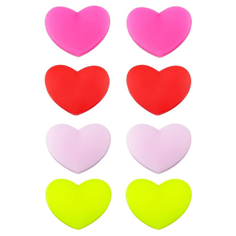 DQITJ 8 Pack Tennis Racquet Dampeners, Heart Shape Rubber Tennis Racket Damper Shock Absorber, Tennis Vibration Dampener with 4 Colors