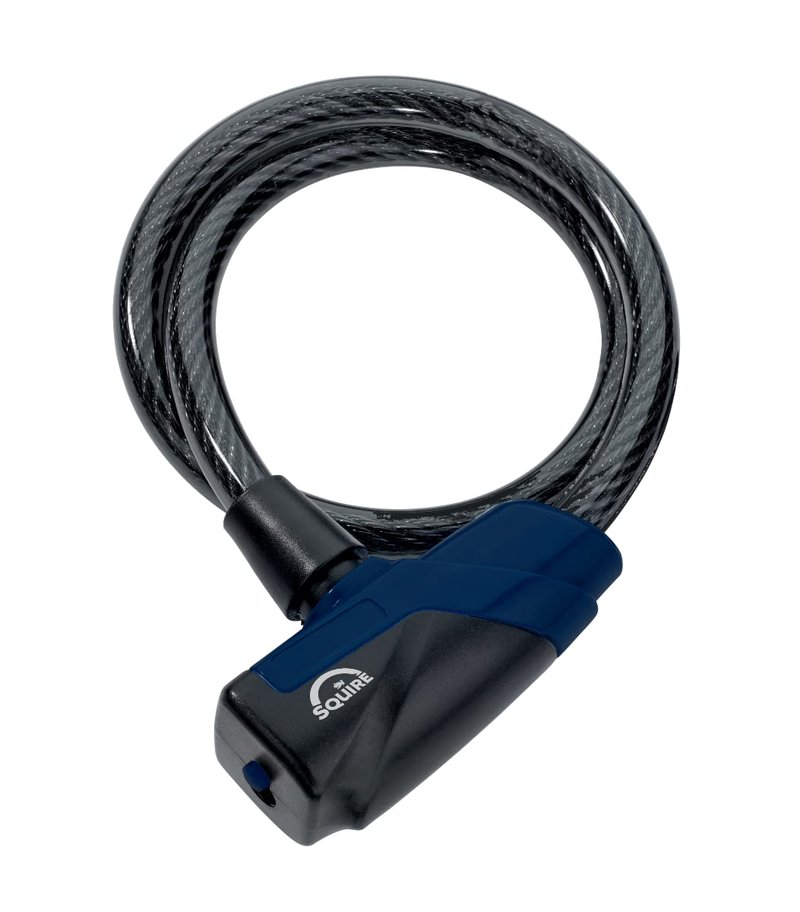 Squire Heavy Duty Bikelock (Kilda 10/600 Cable Lock) - Weatherproof keyed Lock with 10mm Thick Cable for Low to mid Security - 10mm Diameter and 600mm Length