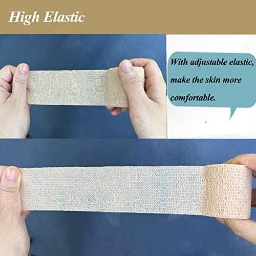 Self Adhesive Bandage Wrap,2 Inch Pink Breathable Elastic Cohesive Bandages, Vet Wrap Sports Tape Bulk for First Aid Supplies, Wrist Sprains Protection