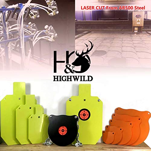 Highwild Steel Target Stand AR500 Shooting Target System (1 Stand, 2 Mounting Kits & 4"+ 6" Gongs)