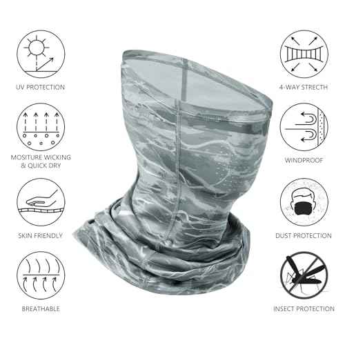 BASSDASH Neck Gaiter Mask UPF 50 Sun Protection for Men & Women, Fishing, Hiking, Outdoor