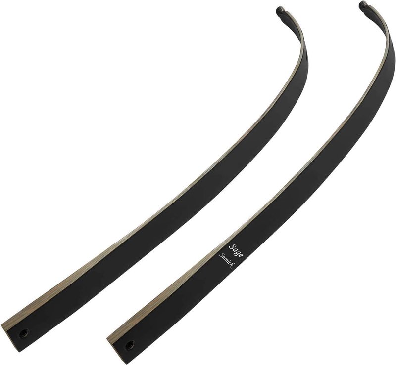 Samick Sage Recurve Bow Limbs - Durable Maple Fiberglass Takedown Limbs for 25-60 lbs | Perfect for Archery Target & Hunting Practice