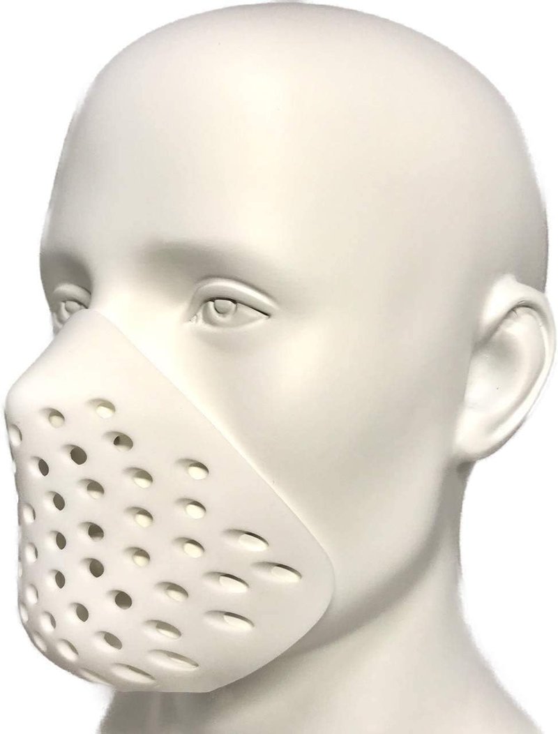 3D Mask Inner Bracket for Comfortable Mask Wearing-Internal Support Holder Frame for Balaclavas-Silicone Face Shell for Cosplay -Lower Half Face Protective for Airsoft/Paintball/BB Gun (White)