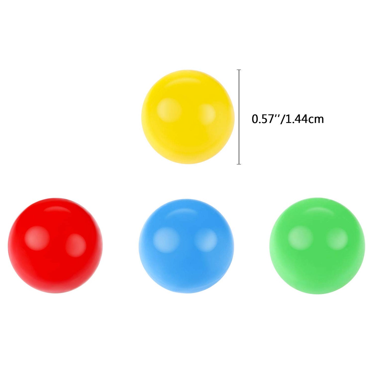 Gejoy 150 Pieces 14.4 mm Game Replacement Marbles Plastic Colored Game Balls Compatible with Hungry Hungry Hippos Greedy Frog