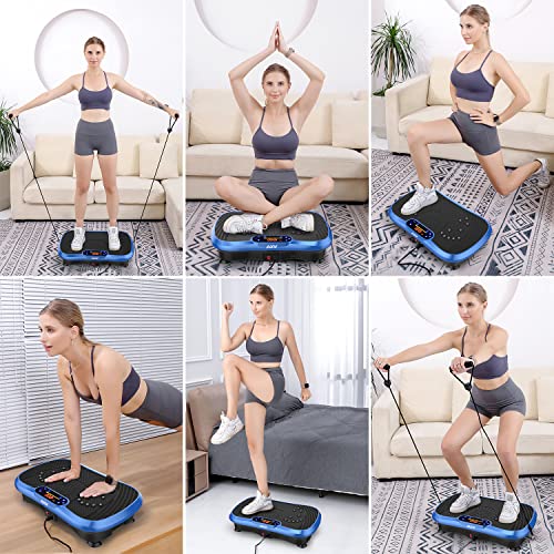 AXV Vibration Plate Fitness Platform Exercise Machine Vibrating Lymphatic Drainage Shaking Full Body Shaker Workout Vibrate Stand Shake Board Sport Gym for Weight Loss Fat Burner for Women Men