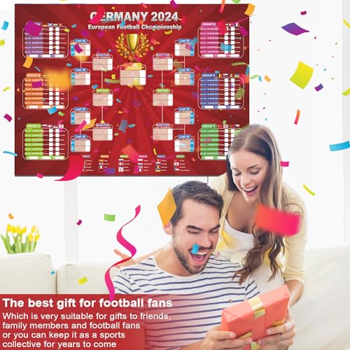 European Cup 2024 Soccer Game Wall Calendar Poster GERMANY 2024 European Football Championship sticker book Football Tournament Schedule Soccer Matches Wall Chart for Home Office bar football club Decorations… (European Cup)