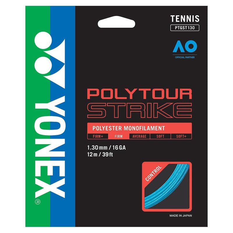 YONEX Poly Tour Strike Tennis String Set (17, Black)
