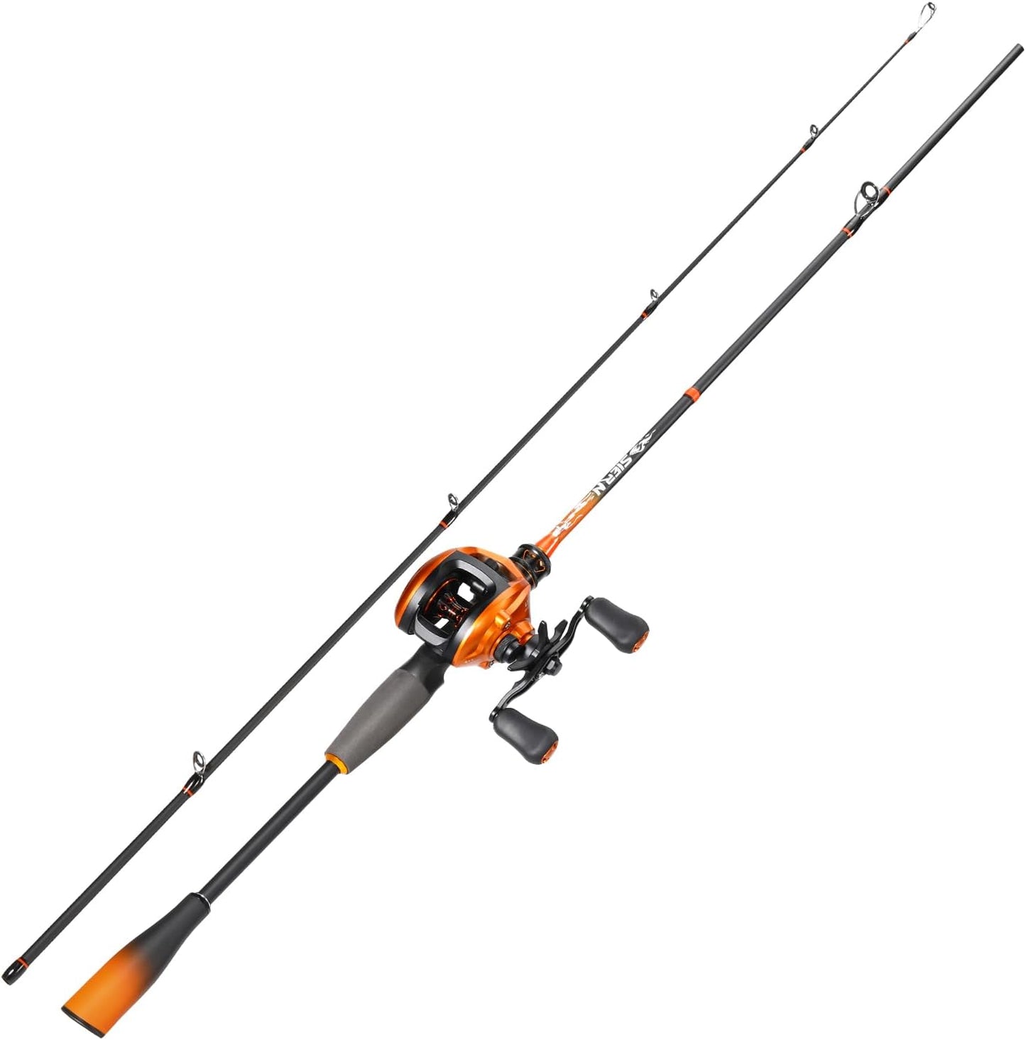 Sougayilang Baitcaster Combo - IM6 Graphite 2-Piece Fishing Rod with 6.3:1 Gear Ratio | Perfect for Bass, Walleye, Catfish