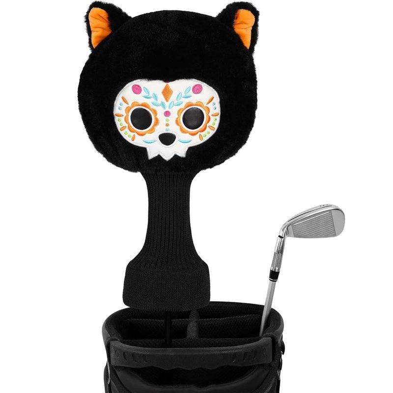 Craftsman Golf Club Cover Sugar Skull Cat Driver Headcover Golf Head Cover for Driver Day of The Dead Golf Club Head Cover Golf Gift