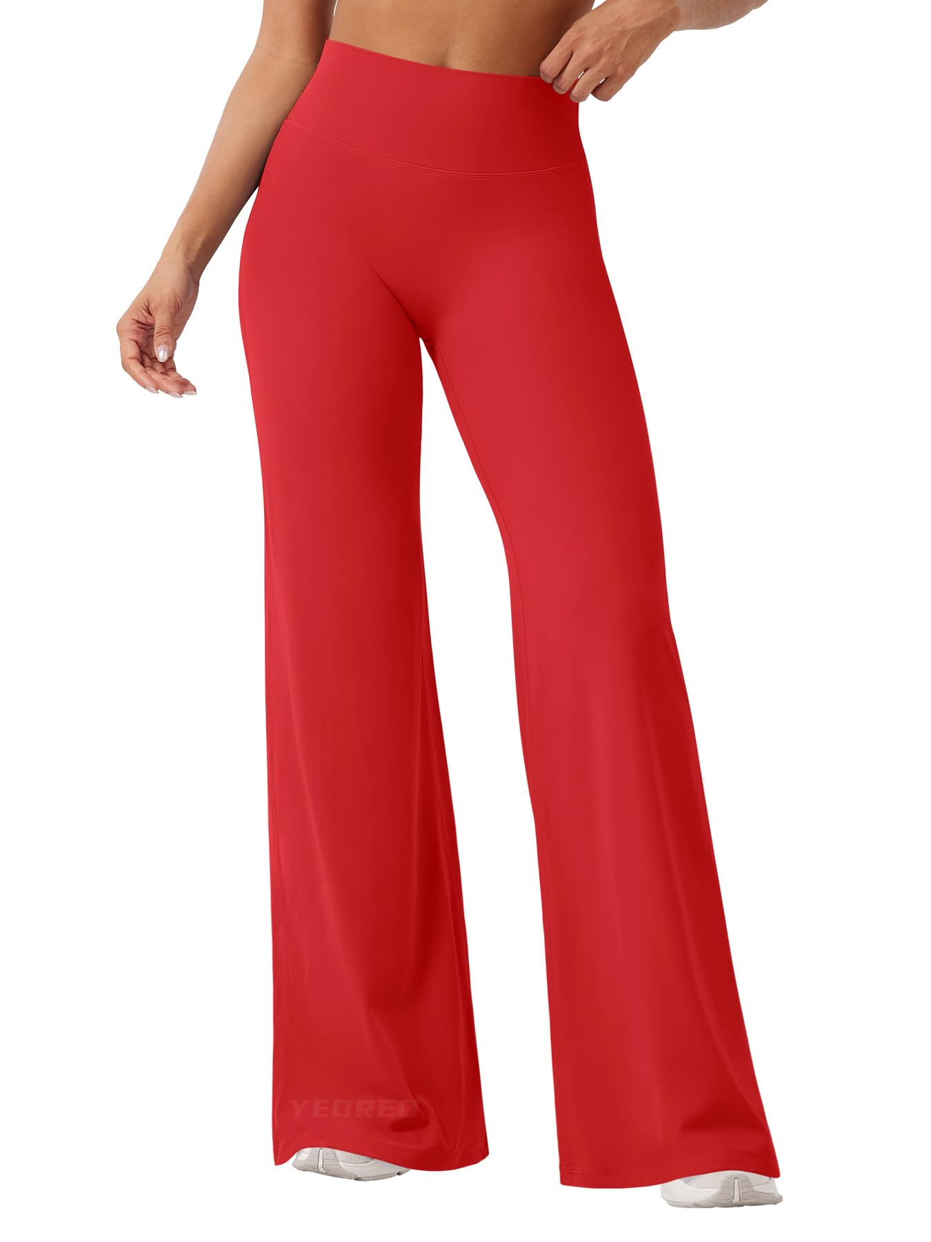 YEOREO Workout Ease Womens Straight Leggings 33" Eddiy Gym Yoga Pants Red M