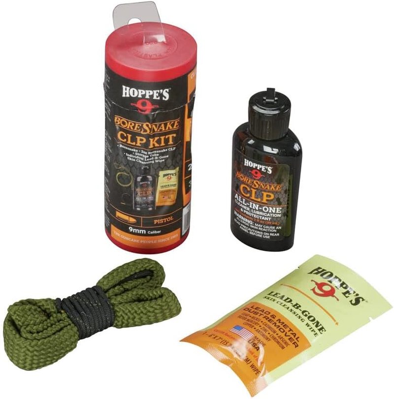 9mm Pistol Boresnake Cleaning Kit - Includes CLP Solution & Easy Storage Clam Case