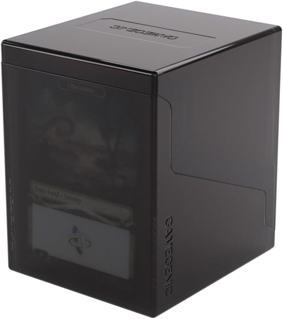 Gamegenic Bastion XL Deck Box - Secure Storage for 100+ Double-Sleeved Trading Cards | Compact Black Design