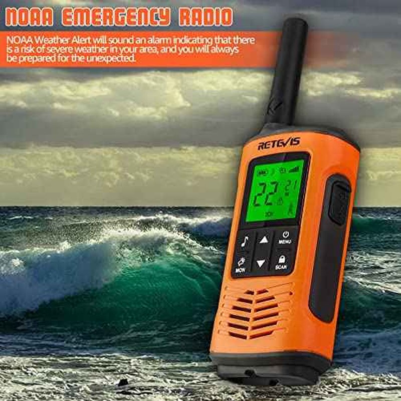 Retevis RT45P Waterproof Walkie Talkies IP67,Rechargeable Two Way Radio for Adults,22CH SOS NOAA,with 1000mAh Battery and USB-C Charger,Long Range 2 Way Radios for Skiing Fishing Boating 2 Pcs