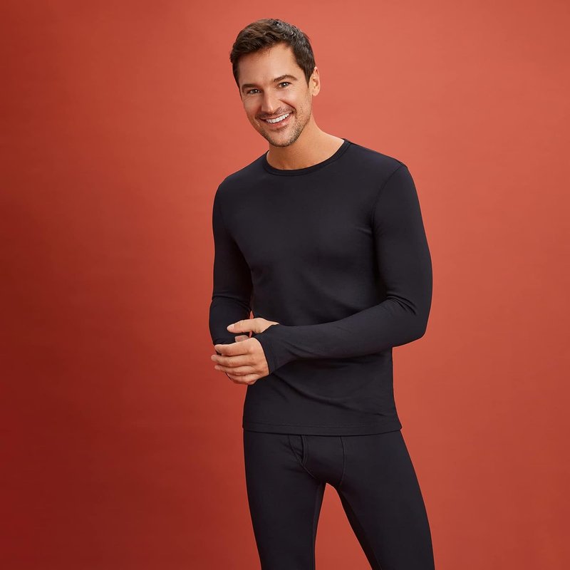 Cuddl Duds Men's Heavyweight Thermal Set | Fleece Lined Long Sleeve Shirt & Leggings for Cold Weather