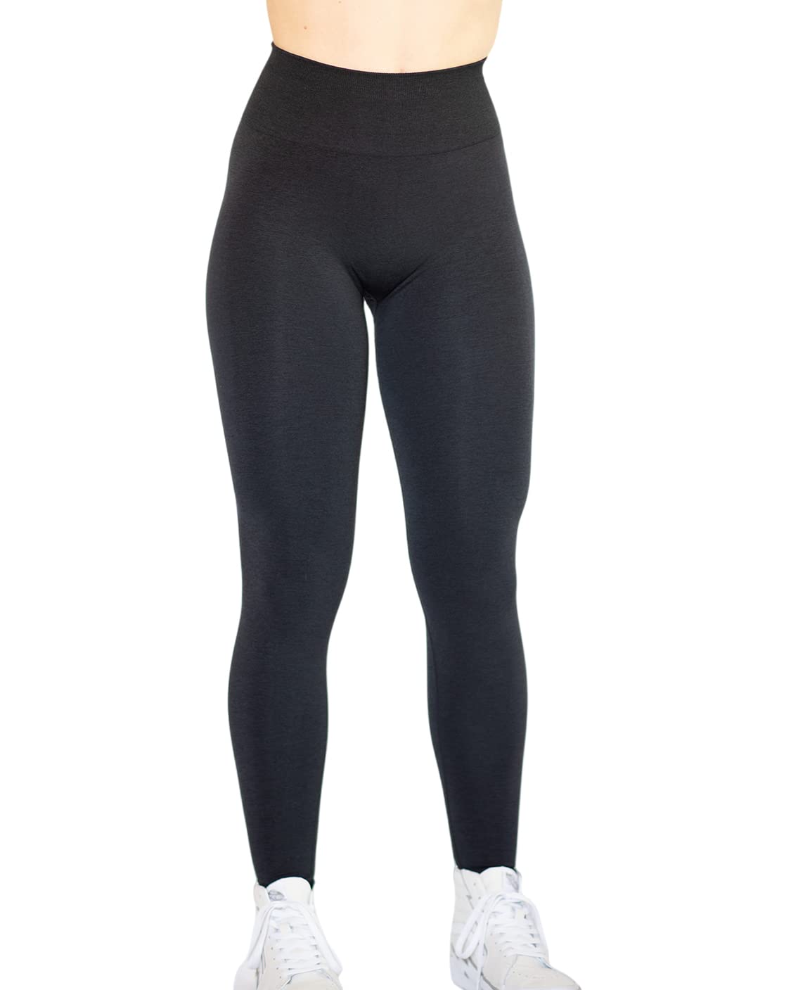 AUROLA Workout Leggings for Women Seamless Scrunch Tights Tummy Control Gym Fitness Girl Sport Active Yoga Pants-25'' (M, Black)