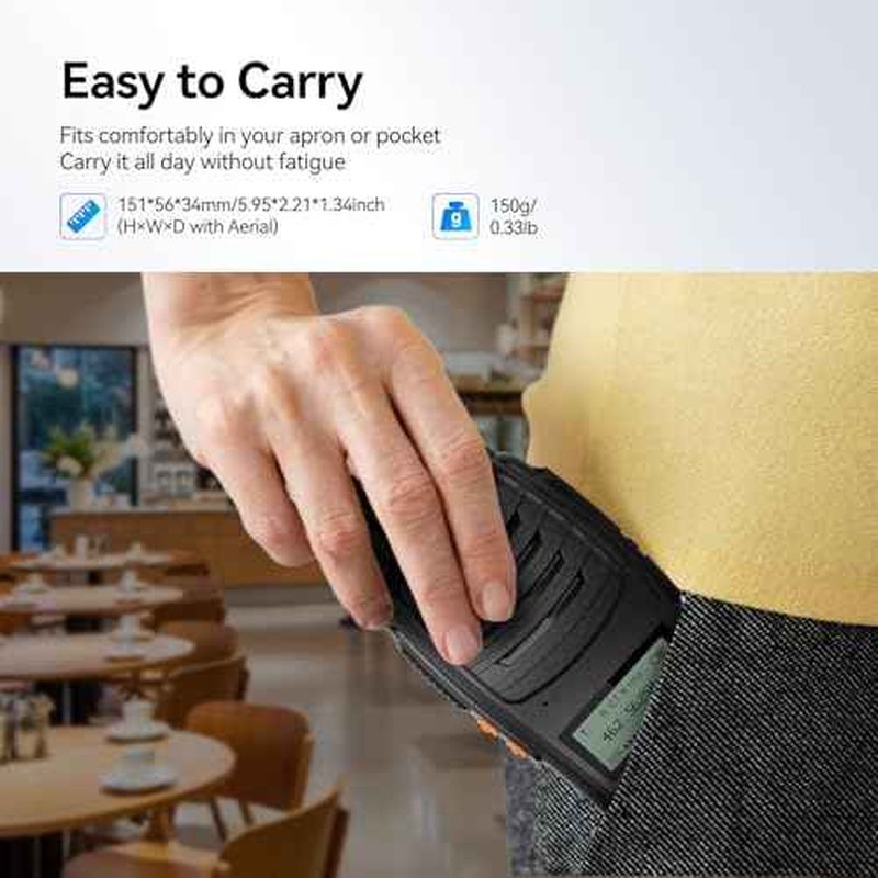 Retevis H777D Walkie Talkies for Adults with LCD Screen, Type-C Charging, FRS Long Range Handheld 2 Way Radio, Hand Free Rechargeable, for Business Restaurant Retail Church(6 Pack)