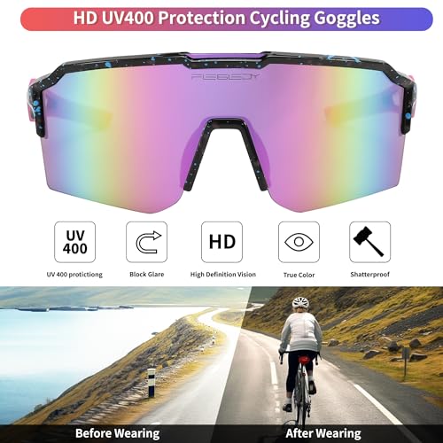 FEISEDY Sports Sunglasses for Men Women Baseball Cycling Running Driving Glasses UV400 B0088