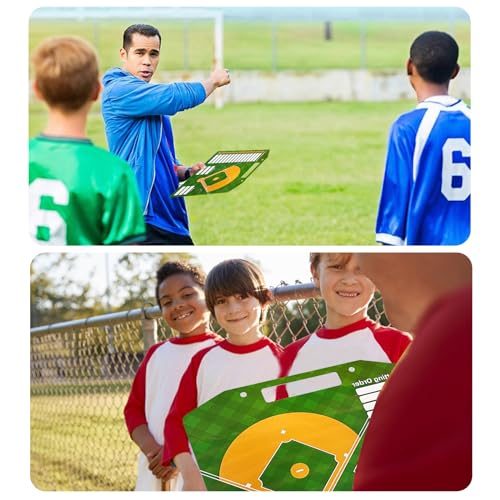 Hlimior Magnetic Baseball Coach Clipboard Kits, Upgrade Double-Sided erasable Sturdy Baseball Command Boards with Bag and 30 Lineup Cards,Advanced Tactical Coach Baseball Magnetic Board (Blue)