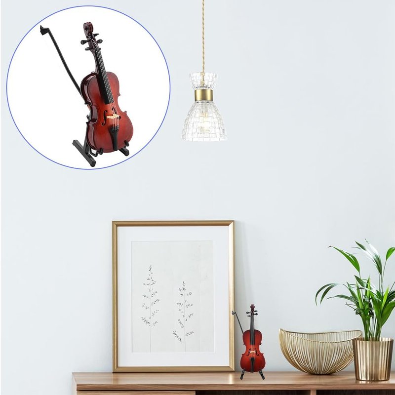 Miniature Cello Model - Wooden 5.5in Replica with Case | Perfect Musical Gift for Collectors & Home Decor