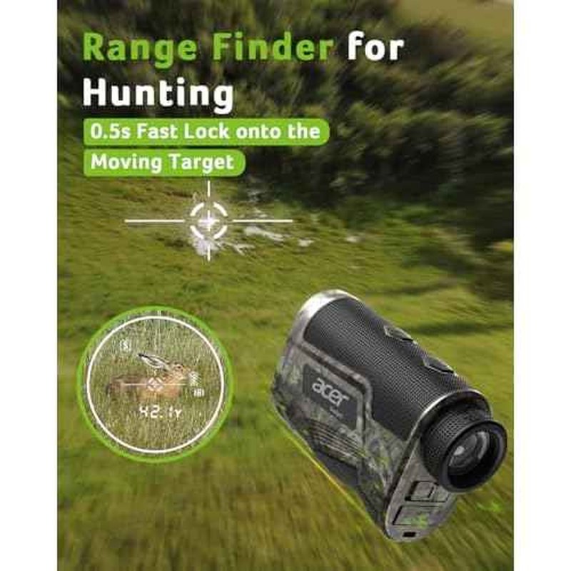 Acer Hunting Range Finder with Slope - 800/1200 Yards Range Finder for Hunting, 6X Magnification, Waterproof Archery Rangefinder for Deer, Rechargeable Battery with Magnet Stripe