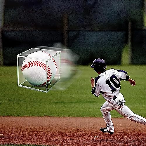 Danodoi Baseball Display Case UV Protected Acrylic Clear Baseball Holder Square Cube Ball Protector Memorabilia Autograph Display Box for Official Size Baseball