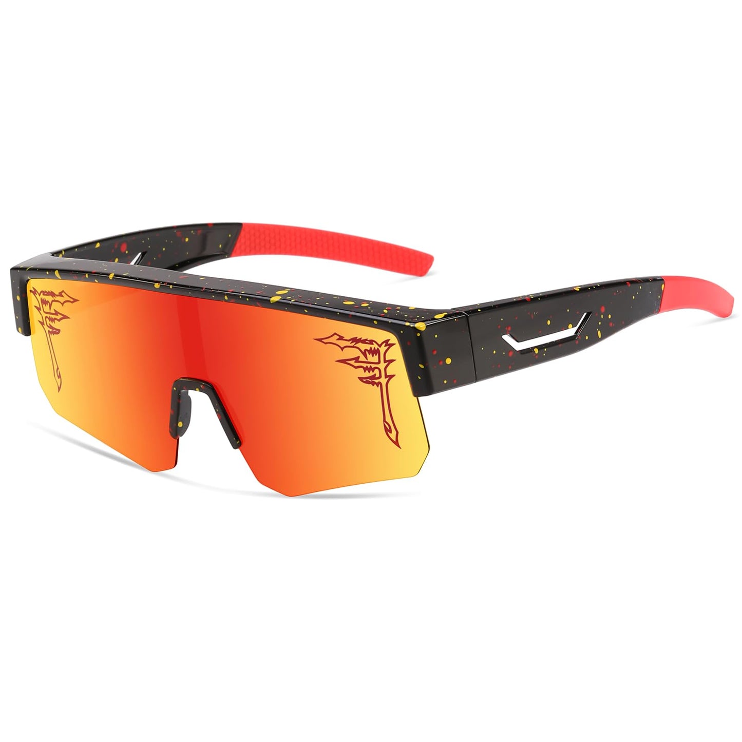 FIXEROS Polarized Fit Over Glasses Sunglasses for Men Women Wrap Around Sports Goggles for Driving Cycling Fishing (FD4)
