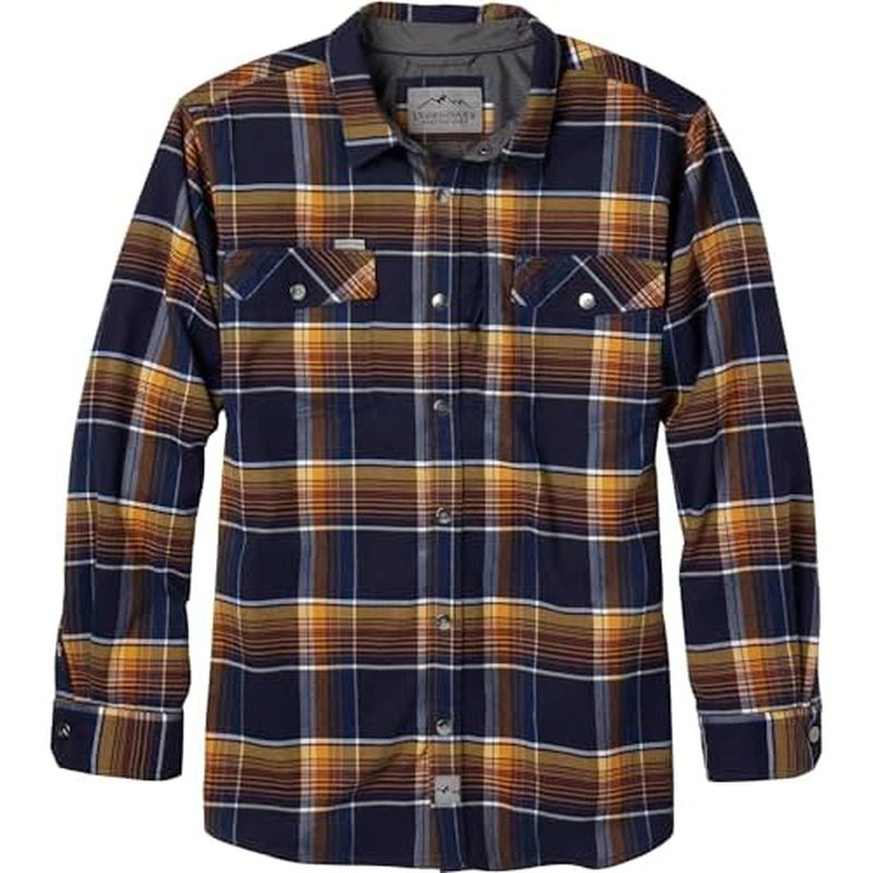 Legendary Whitetails Mens Performance Stretch Plaid Flannel Long Sleeve Snap Down Shirt Moisture Wicking Quick Dry