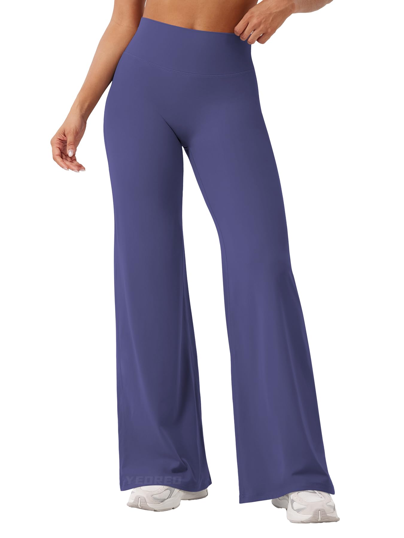 YEOREO Workout Leggings Womens No Front Seam Straight Leggings 31.5" High Waist Buttery Eddiy Gym Yoga Pants Deep Cobalt M