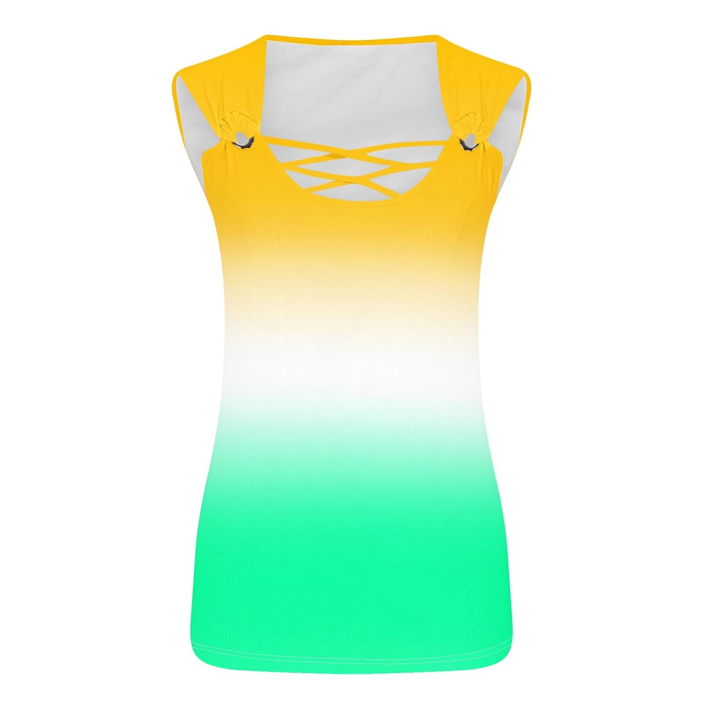 Gcvizuso Sleeveless Tops for Women Tank Tops for Women 2024 Trendy Summer Sleeveless Tshirt Casual Vacation Solid Blouse Plus Size Loose Tee Best Clearance Deals Today