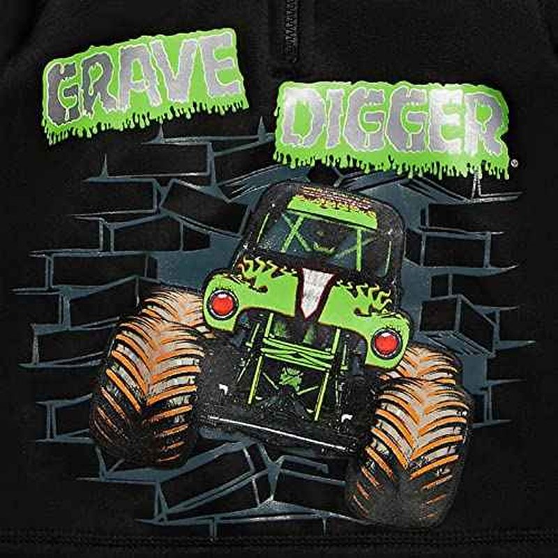 Monster Jam Grave Digger Half Zip Hoodie Toddler to Little Kid
