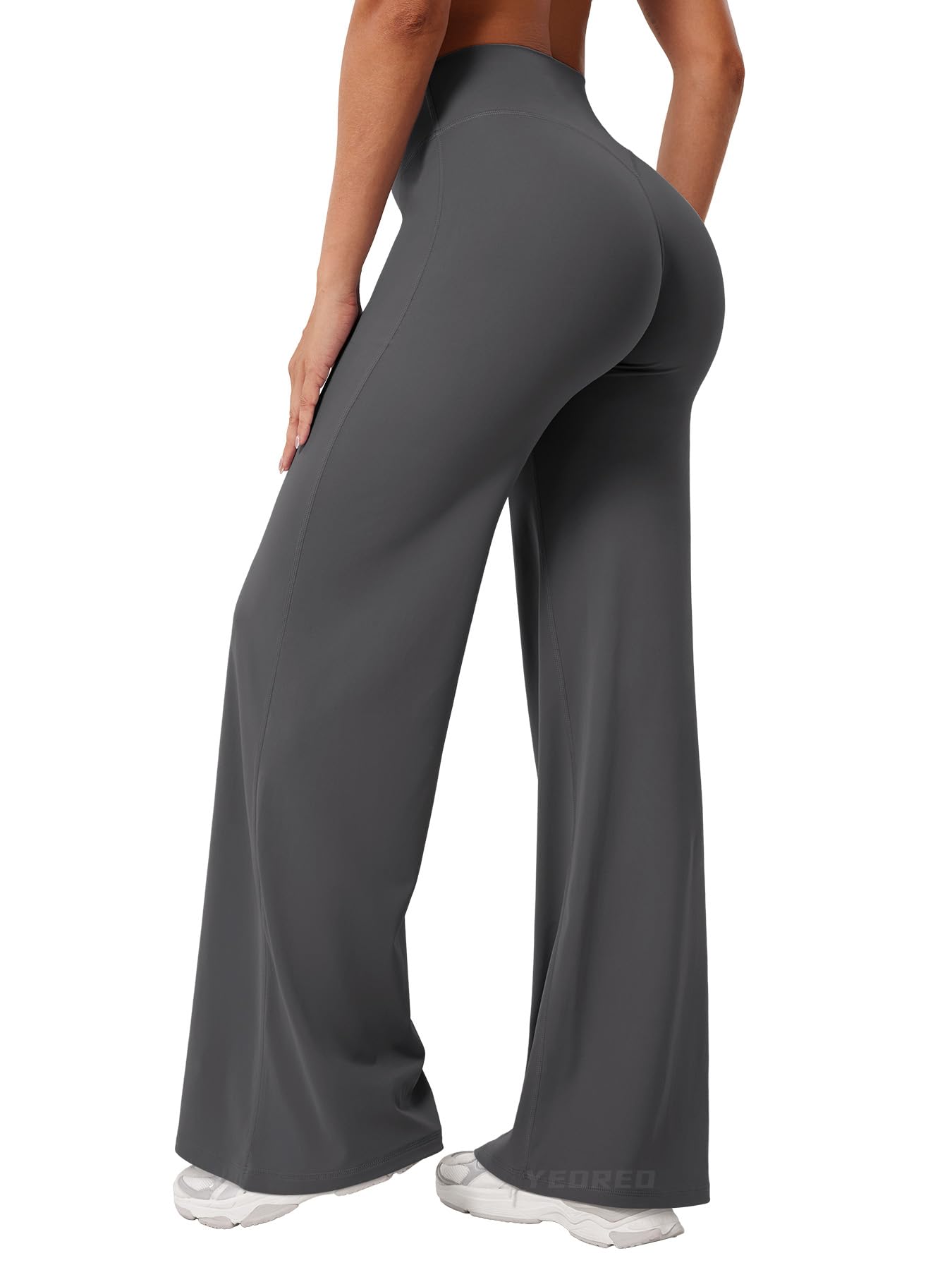 YEOREO Workout Women Straight Leggings 31.5" Eddiy Yoga Pants Dark Gray XXS