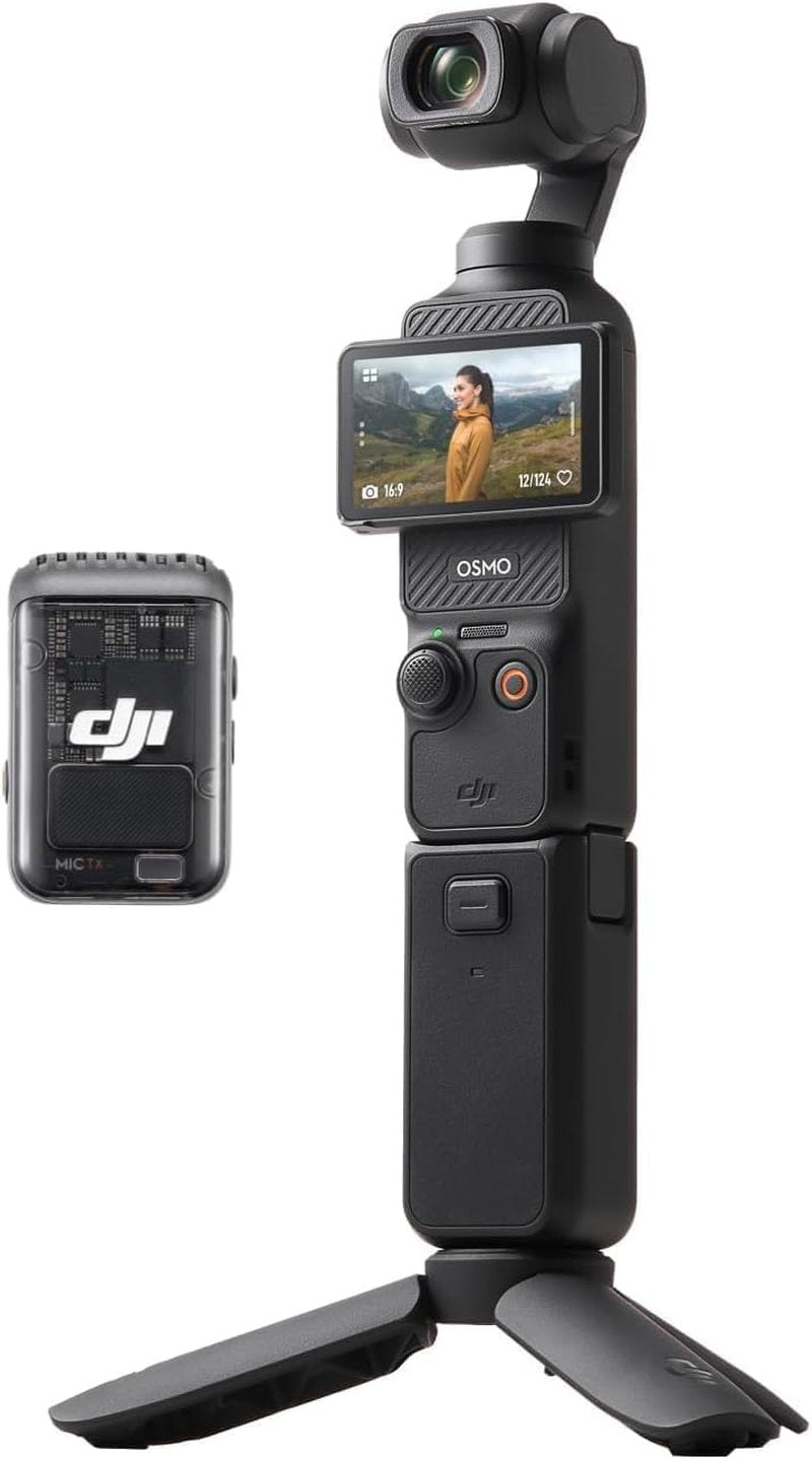 DJI Osmo Pocket 3 Vlog Camera - 4K Resolution, 120fps, 3-Axis Stabilization | Mic Included for Clear Sound