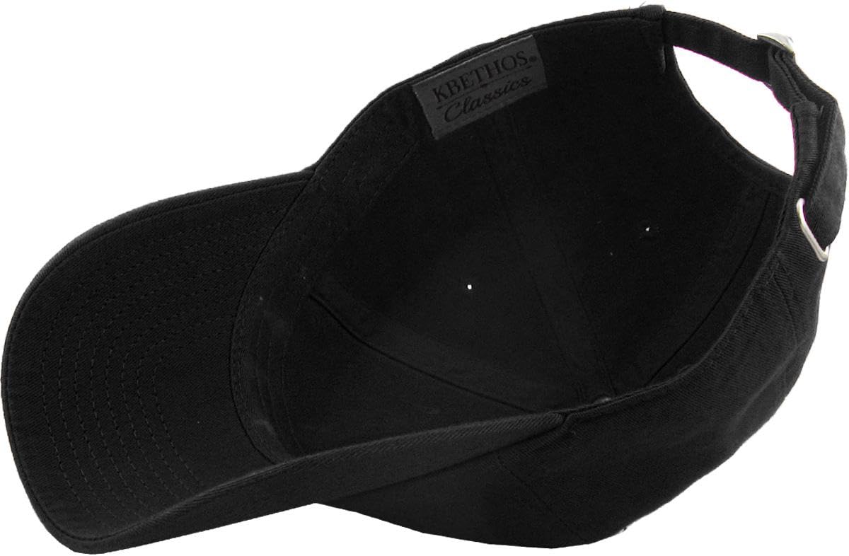 KBE-Classic BLK Classic Washed Cotton Dad Hat Baseball Cap Polo Style