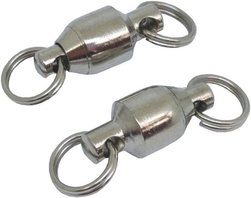 Ball Bearing Swivel Fishing Connectors - Stainless Steel Split Rings | 25/50pcs, 7LB-132LB Capacity