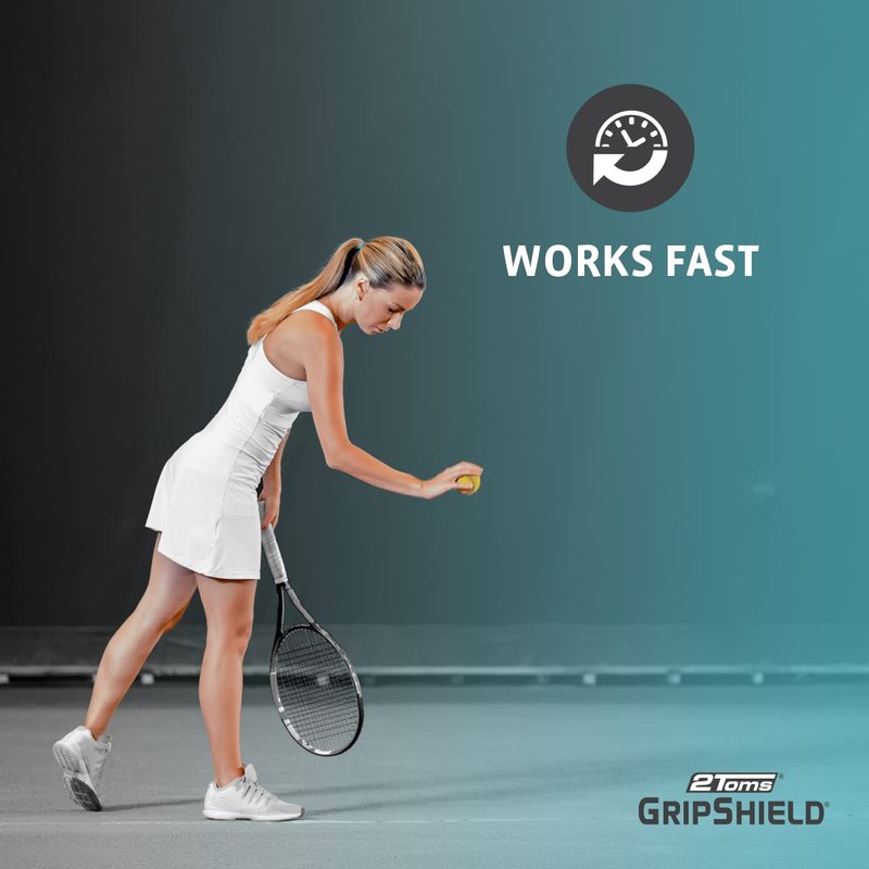 2Toms GripShield, Non-Sticky Grip Enhancer, Dry Grip Solution for Sweaty Hands, Tennis, Pickleball, Golf, Pole Dancing, and Gaming, 6 Single-Use Packets