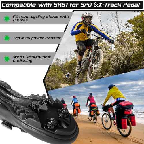 BUCKLOS SPD Pedals PD-M680 Mountain Bike Clip in SPD Flat Combo Dual Sided Pedals - Road Bike MTB Clipless Sealed Bearing Bicycle Clips Pedal Compatible with Shimano SPD Cleats (Black¡¦