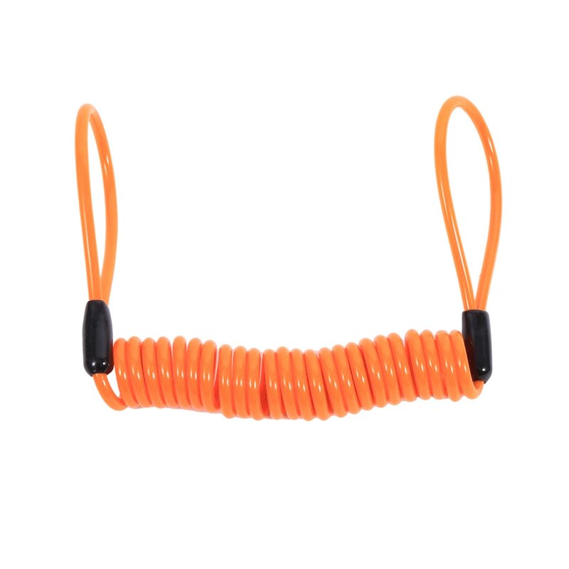 Luatoxry Brake Cable Lock, 1.25m Cable Spring Plastic Lock, Steel Motorcycle Reminder Rope, Multipurpose Motorcycle Cable Locks with 2Pcs 3.94in Looped Ends for Scooters, Orange