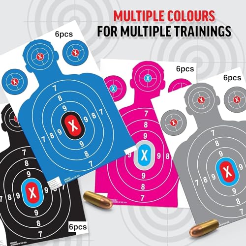 Heavy Duty Shooting Targets Paper - Targets for Shooting Range - Indoors & Outdoor Targets for Shooting Rifle - Gun Range Targets for Pistol Shooting - Handgun Shooting Range Accessories, 20