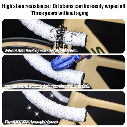 Bike Handlebar Tape, EVA Bike Bar Tape Road Bike, High Stain Resistance Bicycle Handlebars Tape, Extra Thick Soft & Non-Slip Comfortable Bike Grip Tape for Handlebars(Set of 2, Black)