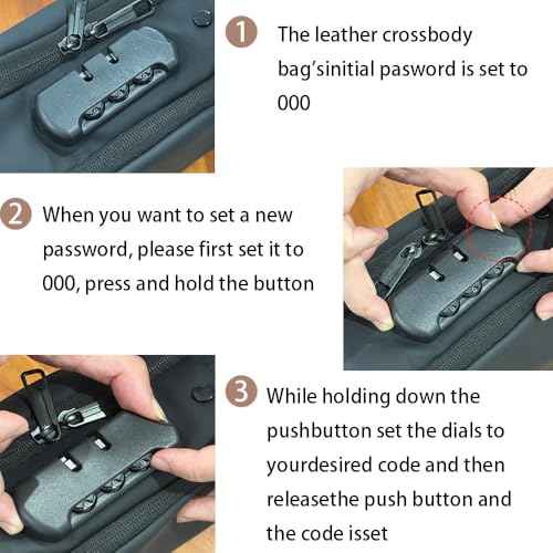 Travel Sling Bag Waterproof Crossbody Bag with Combination Lock Anti-Theft PU Leather Chest Bag with USB Charging Hole Shoulder Backpack Motorcycle Bags Black