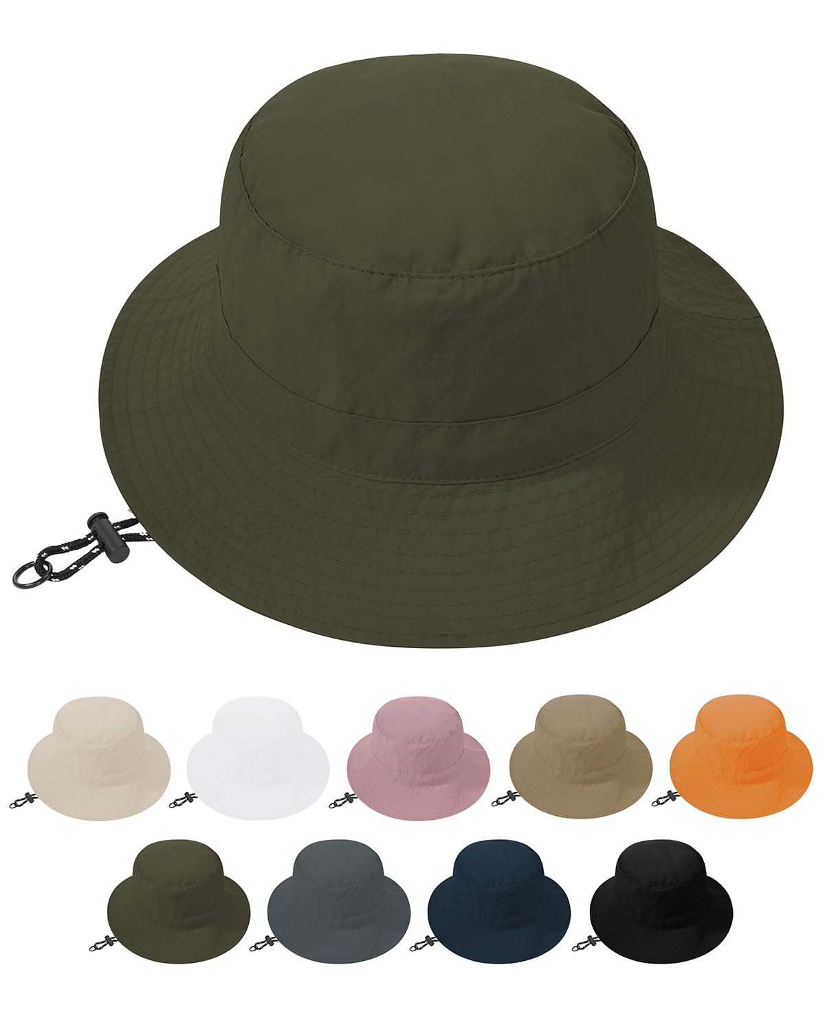 Rain Hat for Women Waterproof - Foldable Safari Hat Sun UV Protection & Rainproof Bucket Hats Perfect for Rainy Days, Beach, Fishing, Hiking and Outdoor Adventures Khaki