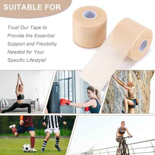4 Pcs Pre Wrap Athletic Tape, Foam Underwrap Bandage Sports Tape, Wrists Elbow Knees Ankles Tape for Gymnastics Boxing Climbing
