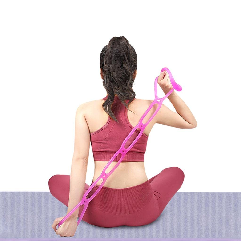 7 Ring Stretch Resistance Exercise Band - Miracle Miles Band, Yoga Stretching, Arm, Shoulders Foot, Leg Butt Fitness Home Gym Physical Therapy Band(Purple)