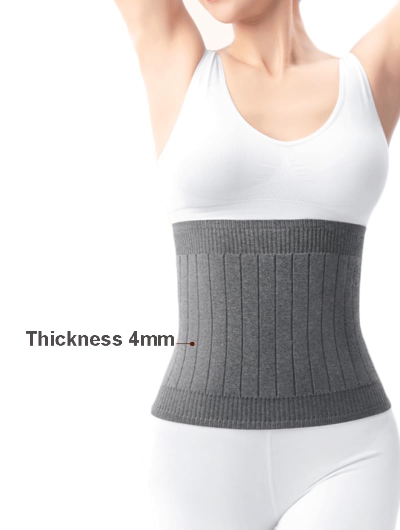 iEasey Thermal Cashmere Knit Lumbar Warmer Lower Back Support Belt Brace Stomach Kidney Warmer Abdominal Binder Belly Wrap