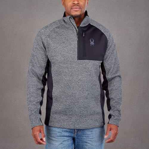 Spyder Men's Half Zip Sweater Gait Knit Pullover Jacket (as1, Alpha, xx_l, Regular, Regular, Gray)