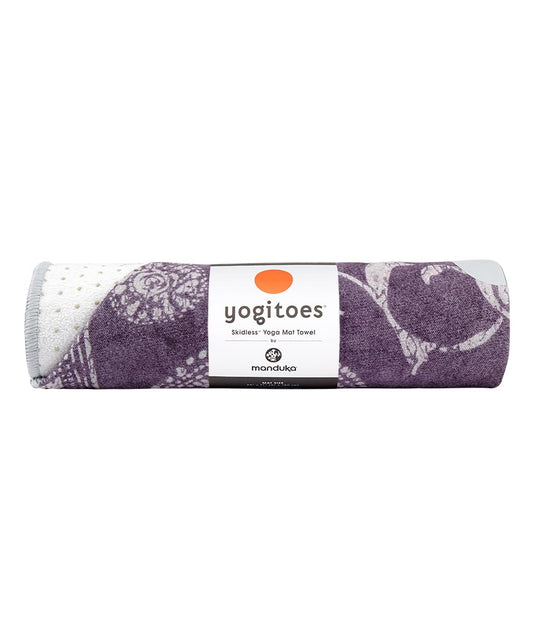 Yogitoes Yoga Mat Towel - Lightweight, Quick Drying Microfiber, Non Slip Skidless Technology, Use in Hot Yoga, Vinyasa and Power, 71 Inch (180cm), Geija Purple